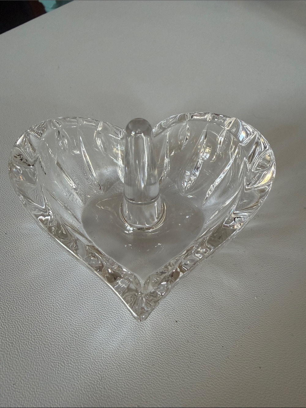 Heart-Shaped Glass Ring Holder Dish